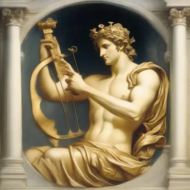 In Greek mythology, Apollo is often shown playing his golden lyre.