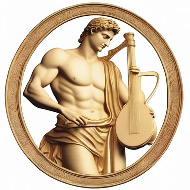 In Greek mythology, Apollo is often shown playing his golden lyre.