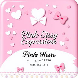 A vibrant, playful design for a pink sissy exposure ID template, featuring whimsical and colorful patterns and graphics, such as hearts, stars, and pastel designs