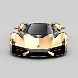 A 3D rendering of a CITROËN hypercar featuring a sleek and aerodynamic body made of very shiny chrome