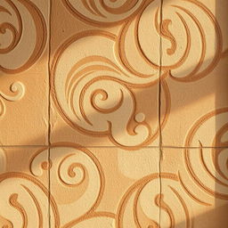 A close-up view of a beautifully textured plaster wall featuring a unique handmade pattern