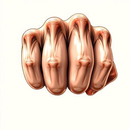 A highly detailed illustration of a muscular hand with prominent veins, showcasing the strength and definition of the muscles