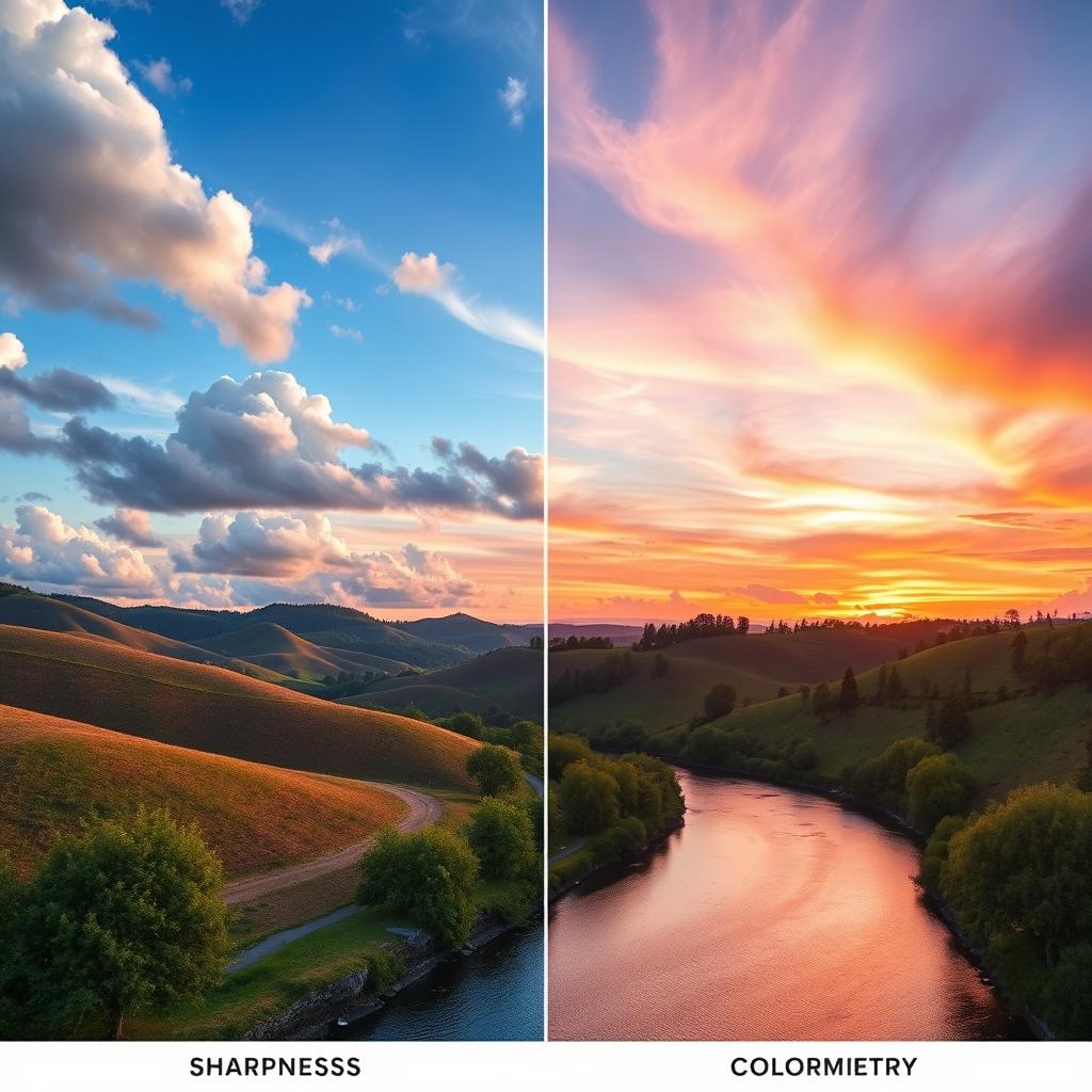 An enhanced image showcasing sharpness, contrast, and colorimetry improvements