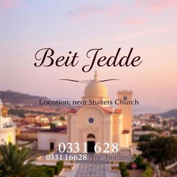 A stylish graphic design featuring the text 'Beit Jedde' prominently displayed