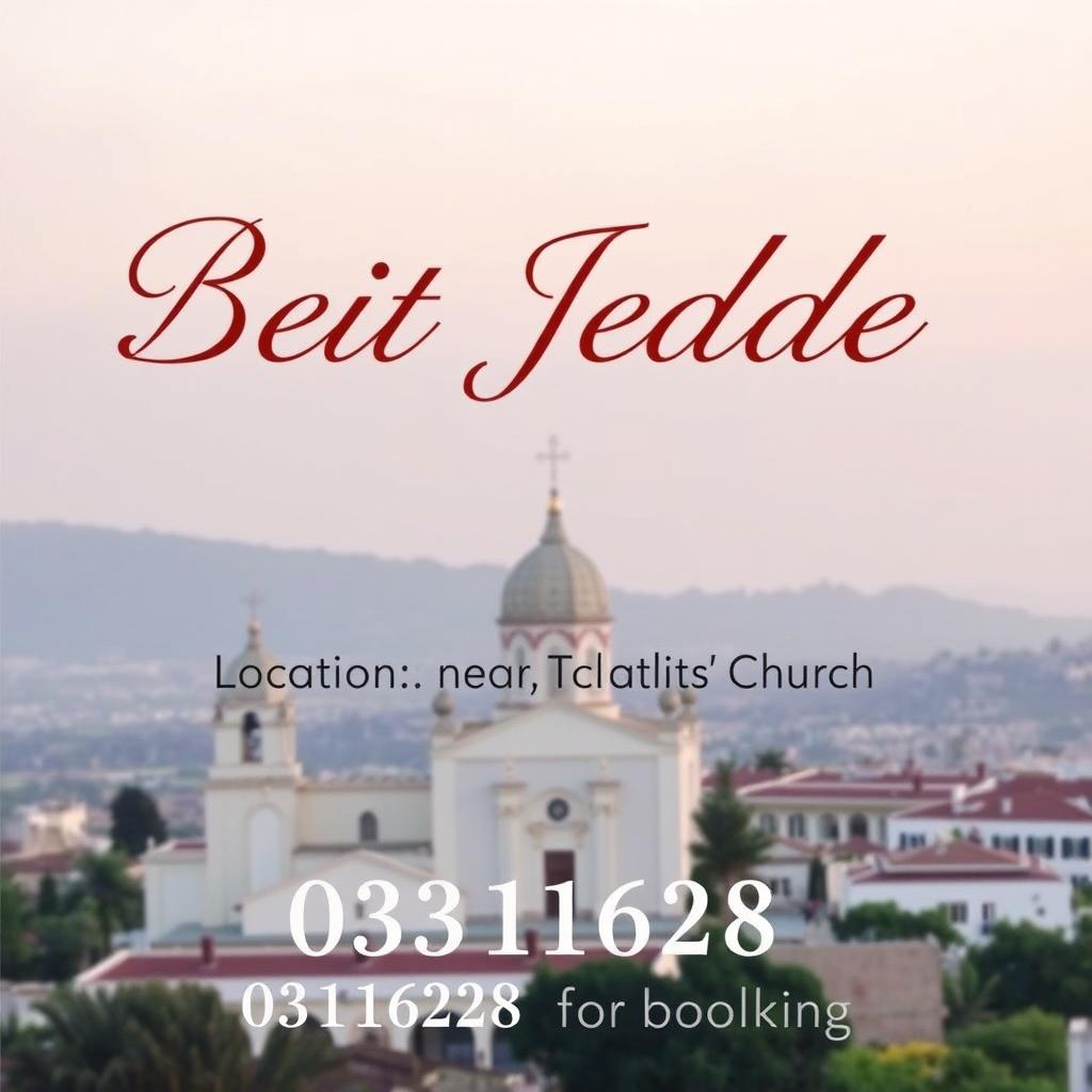 A stylish graphic design featuring the text 'Beit Jedde' prominently displayed
