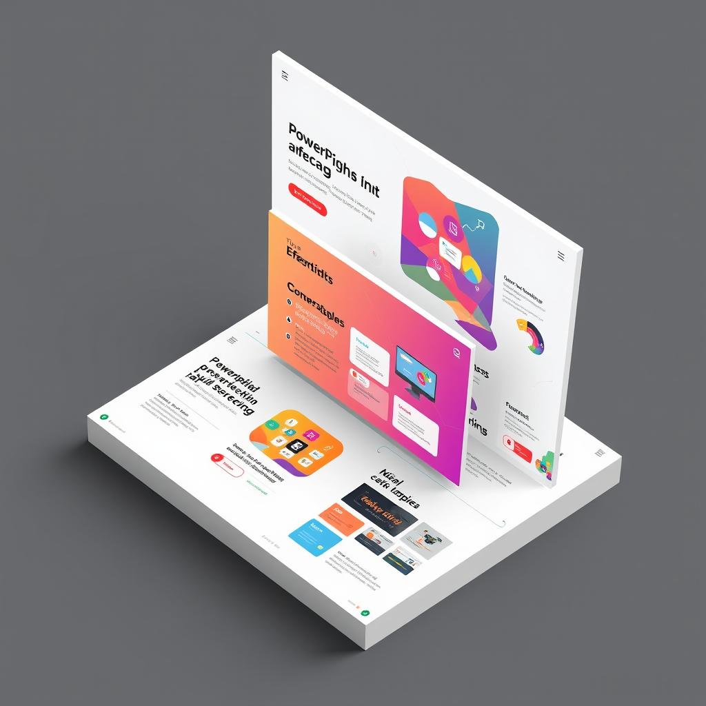 Design a three-dimensional PowerPoint presentation layout that effectively promotes slide creation