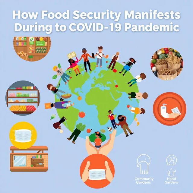 A visually appealing poster that illustrates the concept of food security during the COVID-19 pandemic