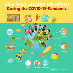 A visually appealing poster that illustrates the concept of food security during the COVID-19 pandemic