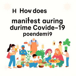 A simple and informative poster illustrating the theme "How does Food Security manifest during the Covid-19 pandemic