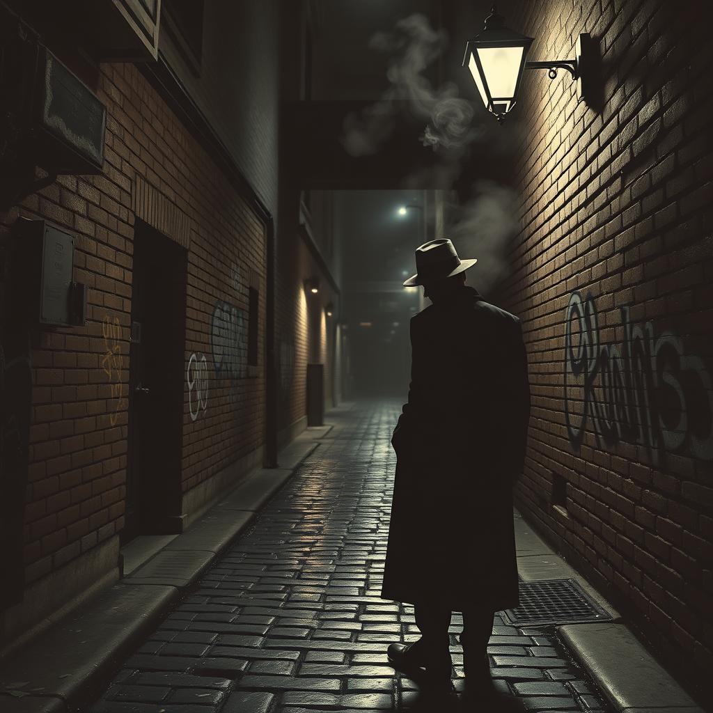 A vintage-style book cover for mafia and crime fiction, showcasing a shadowy figure wearing a classic fedora, standing under a dim streetlamp