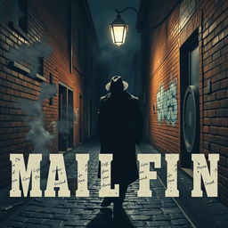 A vintage-style book cover for mafia and crime fiction, showcasing a shadowy figure wearing a classic fedora, standing under a dim streetlamp