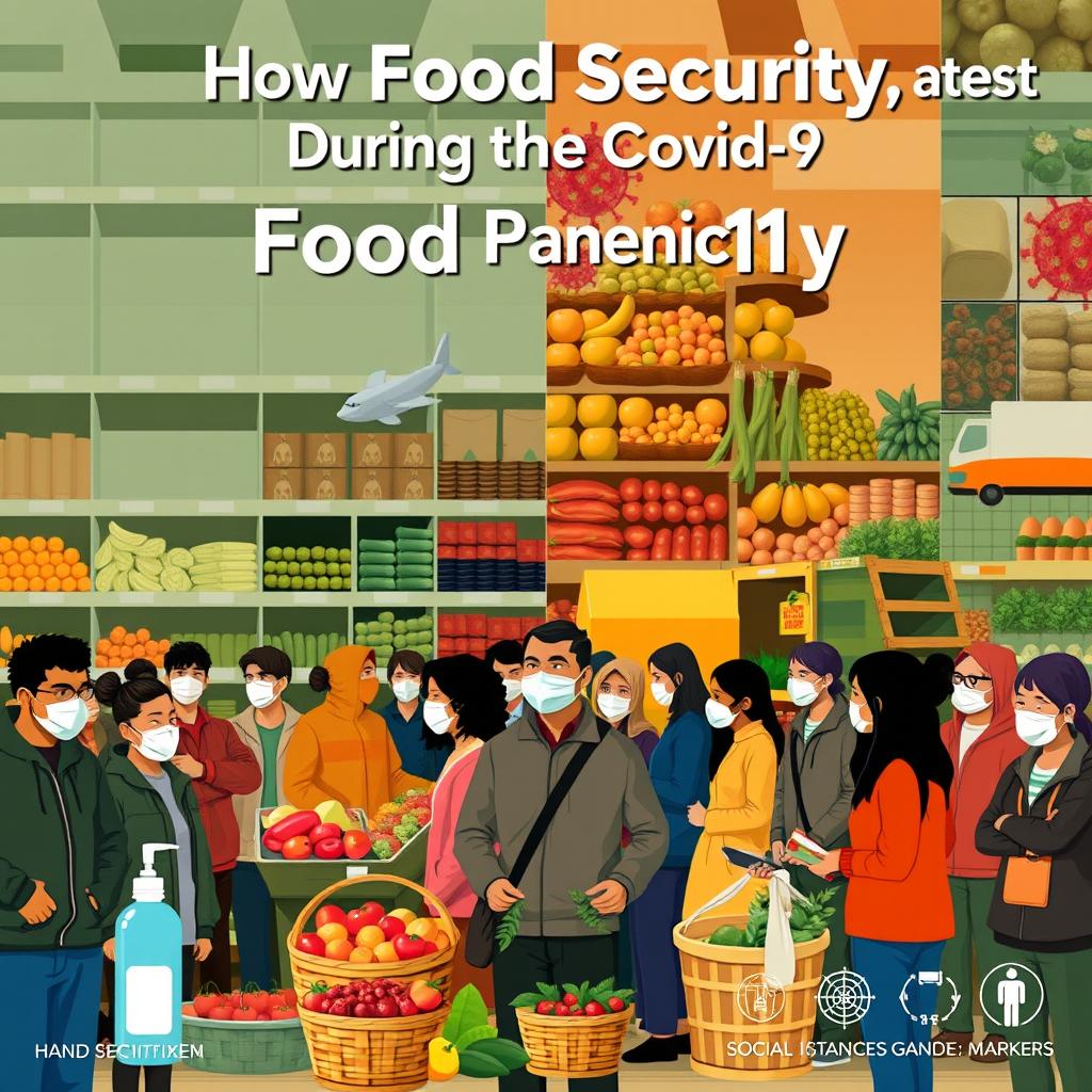 A striking poster illustrating the theme of Food Security during the Covid-19 pandemic