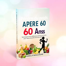 A book cover design for an ebook titled 'Perdre du Poids Après 60 Ans: Techniques Minceur Efficaces pour Seniors en Forme' by Paméla Boulogne