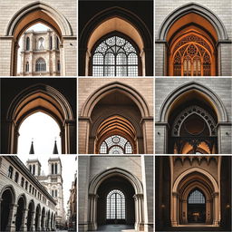 A modern design collection of 10 unique captions inspired by the arches of the Notre-Dame Cathedral in Paris