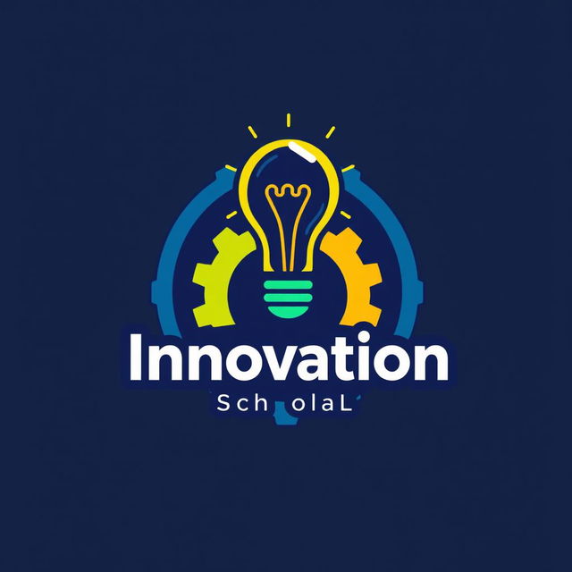 A modern and inspiring school logo that embodies the concept of innovation