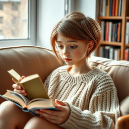 A beautiful girl with a round face, a well-proportioned nose, medium-sized lips, and average eyes with stylish eyelashes