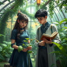 A magical greenhouse filled with mandrake plants from the Harry Potter universe