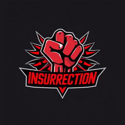 A bold and striking logo design for a Discord server themed around 'Insurrection'