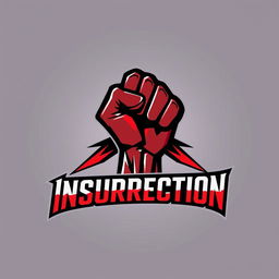 A bold and striking logo design for a Discord server themed around 'Insurrection'