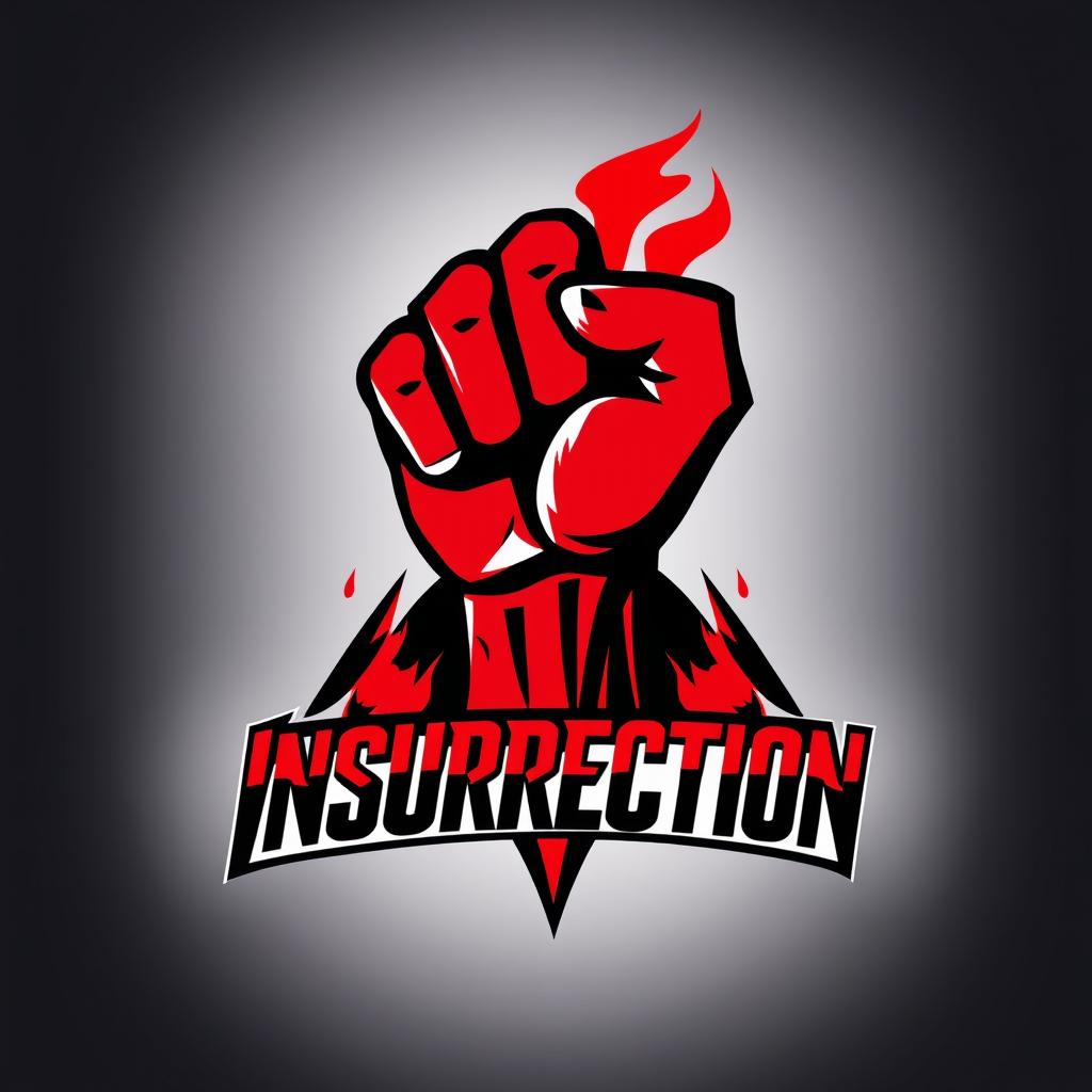 A bold and striking logo design for a Discord server themed around 'Insurrection'