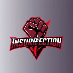 A bold and striking logo design for a Discord server themed around 'Insurrection'