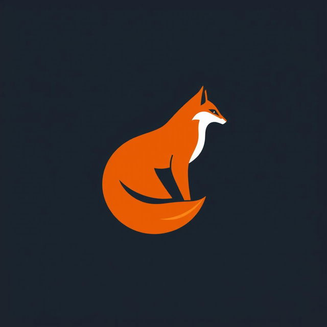 A minimalistic logo design featuring a fox in profile view