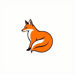 A minimalistic logo design featuring a fox in profile view