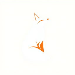 A minimalistic logo design featuring a fox in profile view