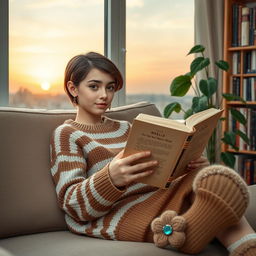 A beautiful and kind 16-year-old Iranian girl with a round face, non-prominent nose, slightly doll-like features, medium lips, and medium-sized eyes with black veins