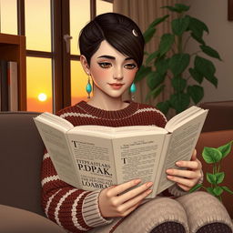 A beautiful and kind 16-year-old Iranian girl with a round face, slightly doll-like features, a well-proportioned nose, average-sized lips, medium-sized eyes with dark veins, well-shaped eyelashes, and medium cheeks