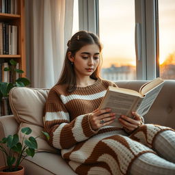 A 16-year-old beautiful Iranian teenage girl with a round face and a slightly doll-like appearance