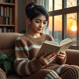 A beautiful and kind 16-year-old Iranian girl with a round face, charming features, and a slightly doll-like appearance