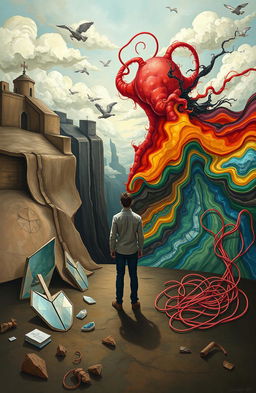 A thought-provoking artistic representation illustrating the concept of preferring opposition over one's own position