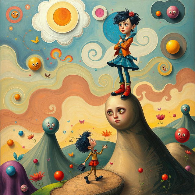 A whimsical, surreal art piece that visually expresses the concept of adoring your opponent more than your own position