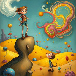 A whimsical, surreal art piece that visually expresses the concept of adoring your opponent more than your own position