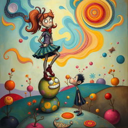 A whimsical, surreal art piece that visually expresses the concept of adoring your opponent more than your own position