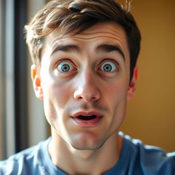 A close-up of a man named Michael, with a surprised look on his face