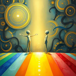 An artistic interpretation of the phrase 'Happiness means loving your opposition more than your position'