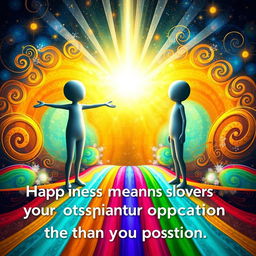 An artistic interpretation of the phrase 'Happiness means loving your opposition more than your position'