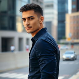 A clean-shaven male figure with strong facial features, captured in a side profile view