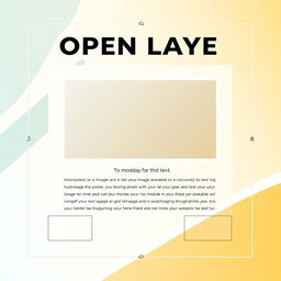 An open layer poster design featuring a large central area for a photo placement, surrounded by ample space for text