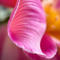 A highly detailed, realistic close-up of a flower petal, emphasizing the intricate textures and natural colors