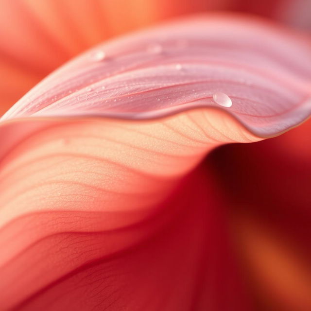 A highly detailed, realistic close-up of a flower petal, emphasizing the intricate textures and natural colors