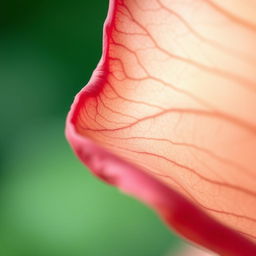 A highly detailed, realistic close-up of a flower petal, emphasizing the intricate textures and natural colors