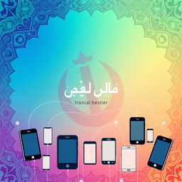 An elegant splash screen design for an Android application with the theme of connectivity and translation among Iranian mobile phones