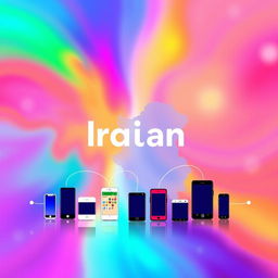 A stunning splash screen design for an Android application focused on connection and translation between Iranian mobile phones