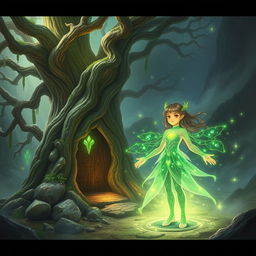 A mystical and ancient Nemeton, a sacred grove with twisted trees and mystical stones, radiating a powerful aura of nature and magic