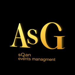 A unique, attractive, and professional 3D logo for an event management business, designed with a black background