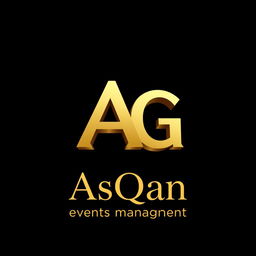 A unique, attractive, and professional 3D logo for an event management business, designed with a black background
