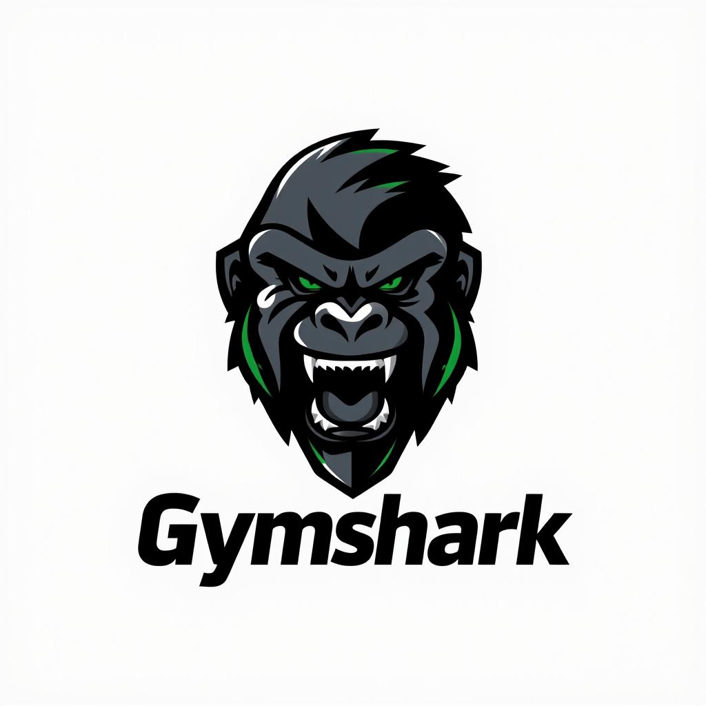 A bold and dynamic logo featuring a stylized gorilla face roaring with intensity, similar in style to the Gymshark logo